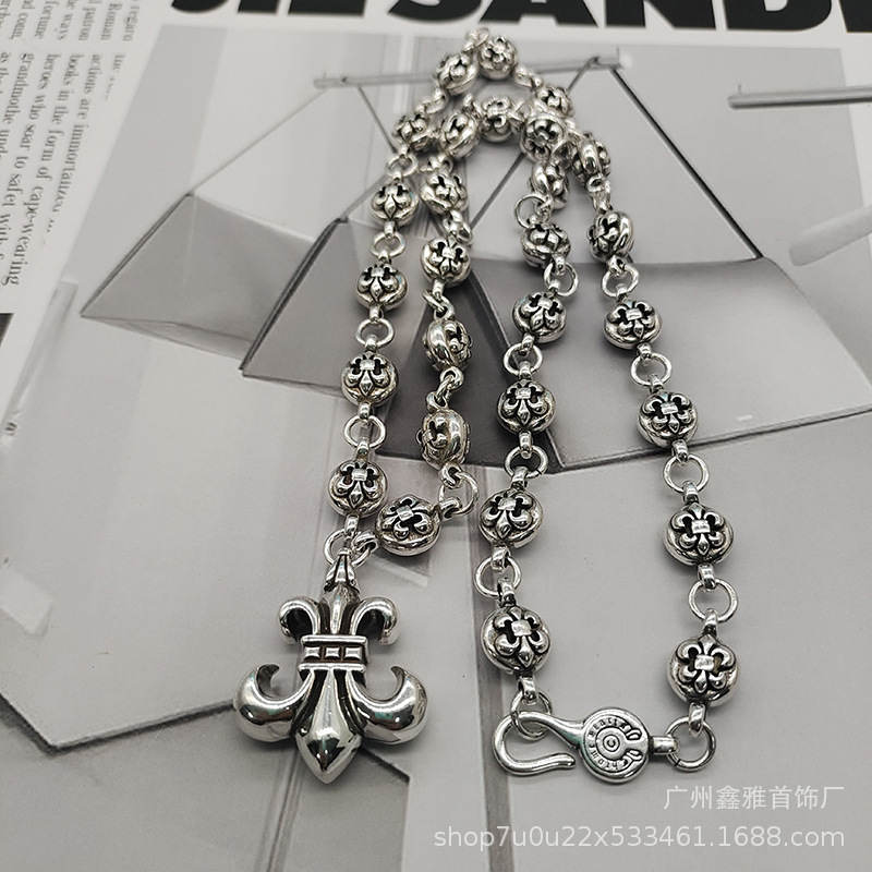 Chkeluo new retro Scout flower integrated chain personalized fashion all-match unisex popular necklace