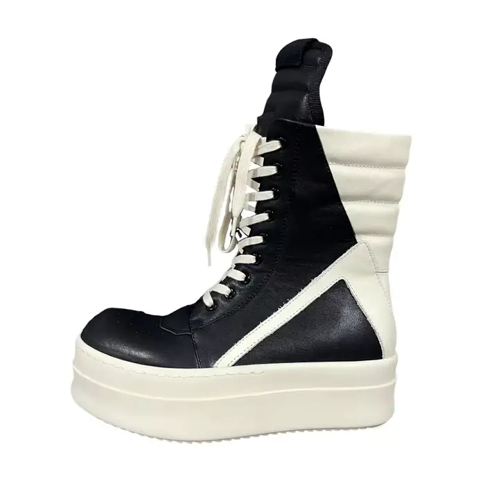 2024 Fashion New Arrival ro Men's Shoes Classic Dark High-top Inverted Triangle Thick Sole Genuine Leather Casual Plus Size Trendy Women's Shoes