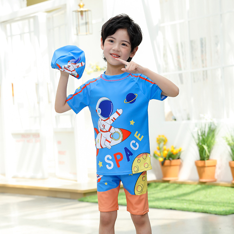 Children's Swimwear Boys 2025 New Split Astronaut Small Medium Big Kids Quick-drying Sunscreen Swimsuit Swimsuit suit