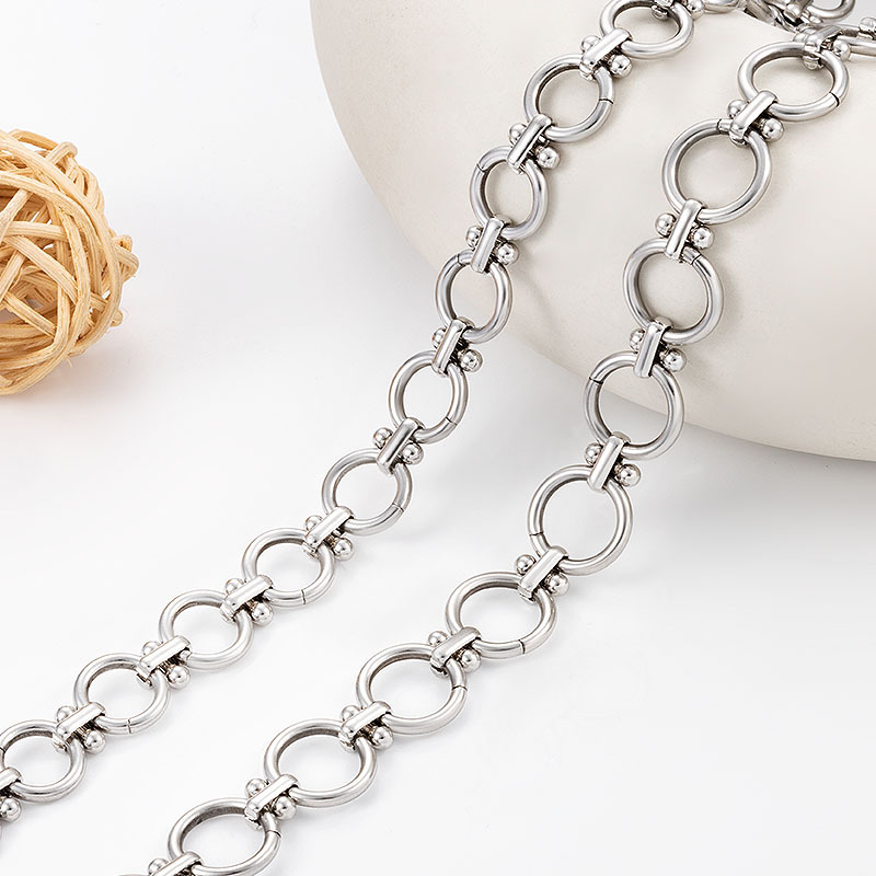 stainless steel ring chain handmade clip rod ring chain non-fading necklace bracelet stainless steel chain diy in stock