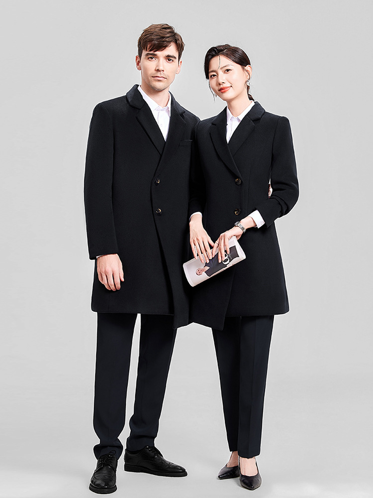 Black Cotton Coat Coat Women's Winter Thickened Small High-end Sense Mid-length Woolen Suit Coat Autumn and Winter