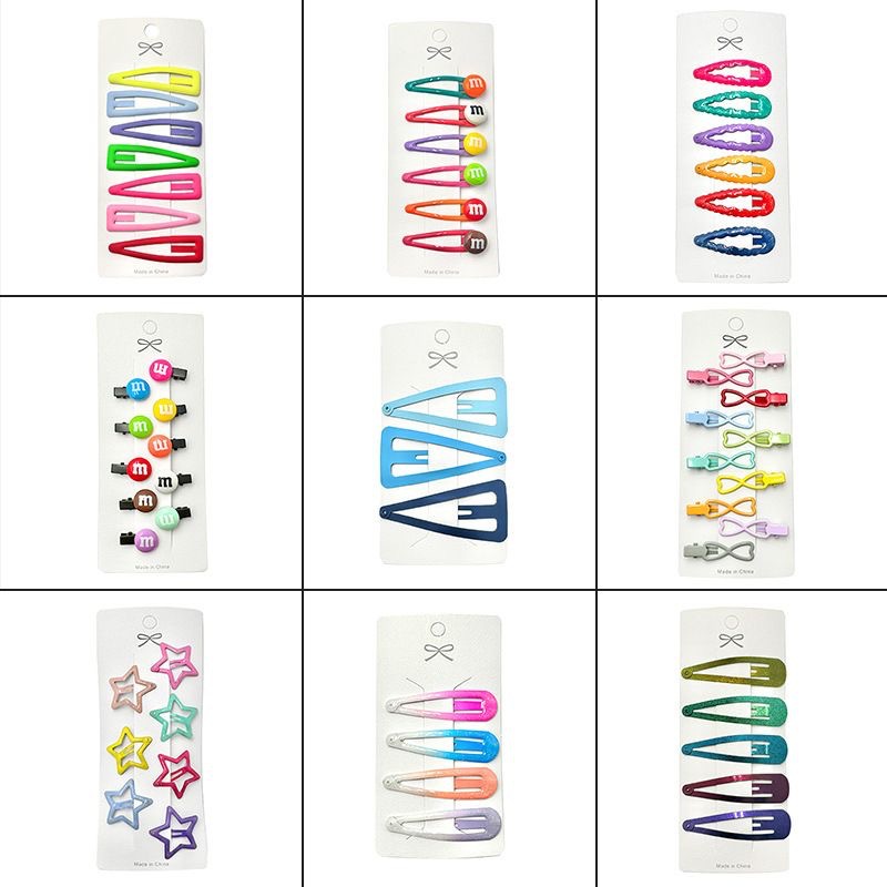 2026 Spring Versatile Colorful Star and Water Drop Hair Clips for Children, Non-Damaging Side Clips Dopamine Hair Accessories