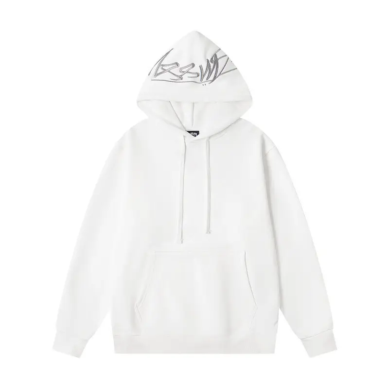 Stu Preppy Style Trendy New Niche Letter Embroider Logo Casual Loose Men and Women Couple Sweatshirt Ready Stock Cotton