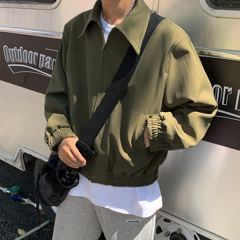 American new short shoulder pad jacket men's spring and autumn Korean style functional tooling pilot jacket Ruan Shuai fashion brand cool