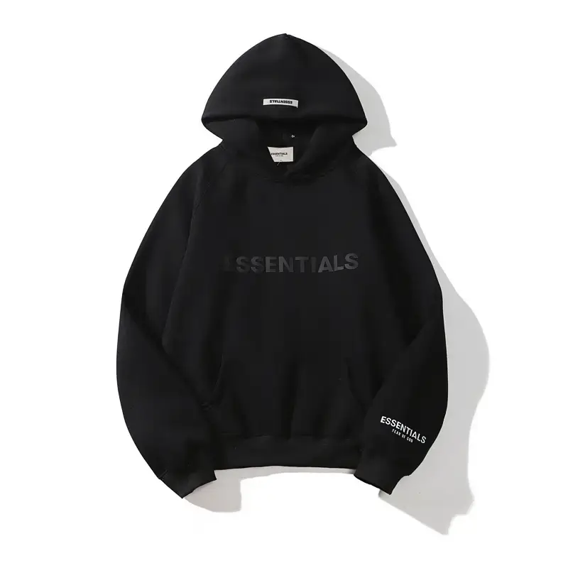 A generation of FOG line ESSENTIALS chest letters three-dimensional silicone printed sweater hoodie men