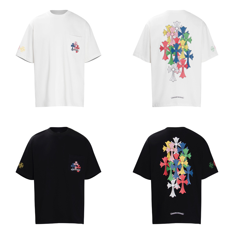 Cross-Border High Version Chrome Hearts Classic Colorful Phantom Cross Letter Short t