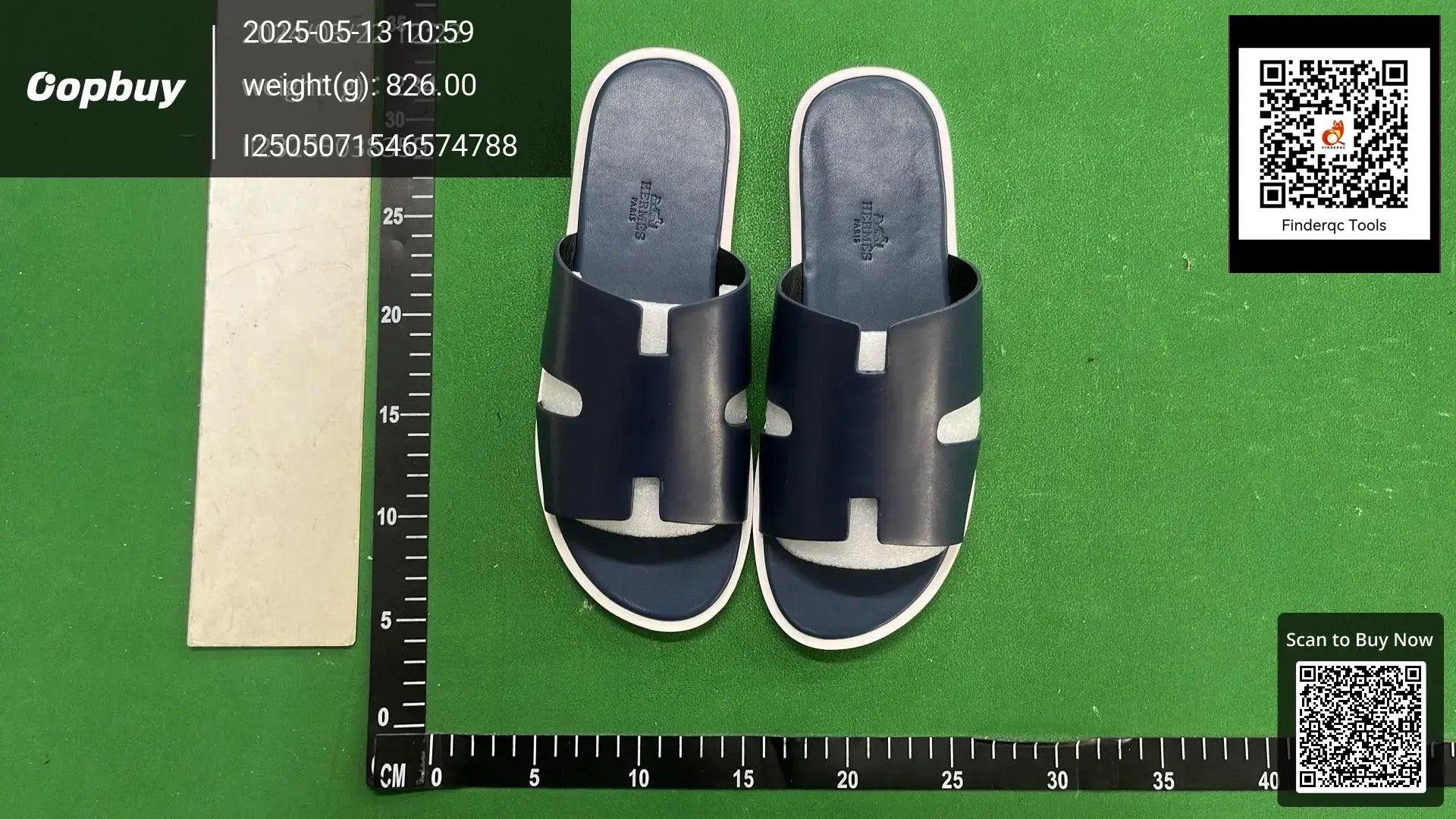 Hermes Oran Sandals Navy