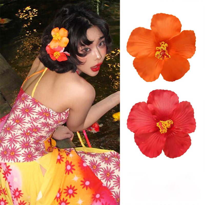 Egg flower fabric flower hairpin women's simple back of the head duck bill clip plate hair niche fashion Joker hair accessories wholesale