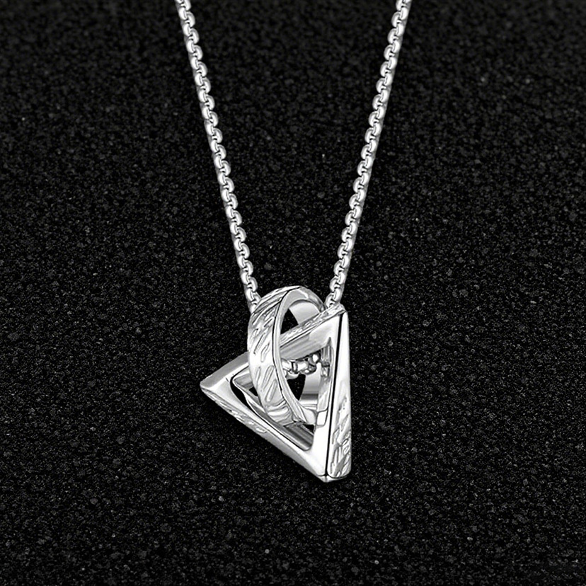 Square and Round Geometric Pendant Necklace Men's High-End Personalized Hip-Hop Accessories Men's Versatile Design Pendant Wholesale