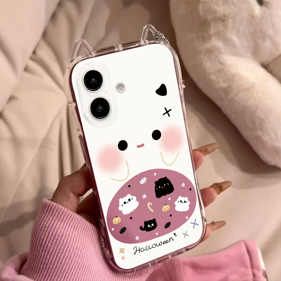 Cat pocket for Apple 15 15promax cat ear phone case new explosions 11 12 transparent 16p