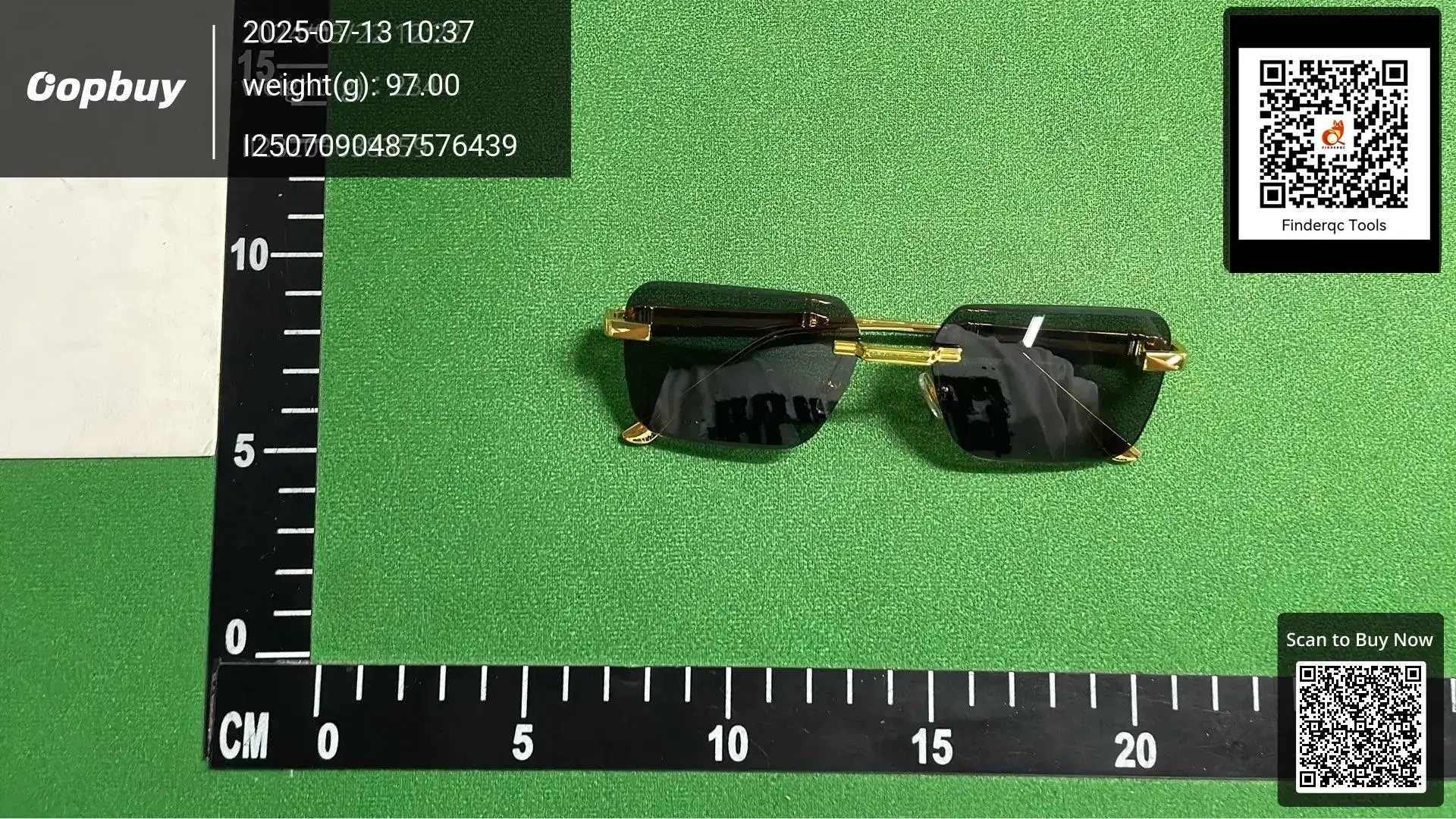 New European and American fashion frameless polygon sunglasses men's and women's gradient sunglasses trendy wood grain leg glasses