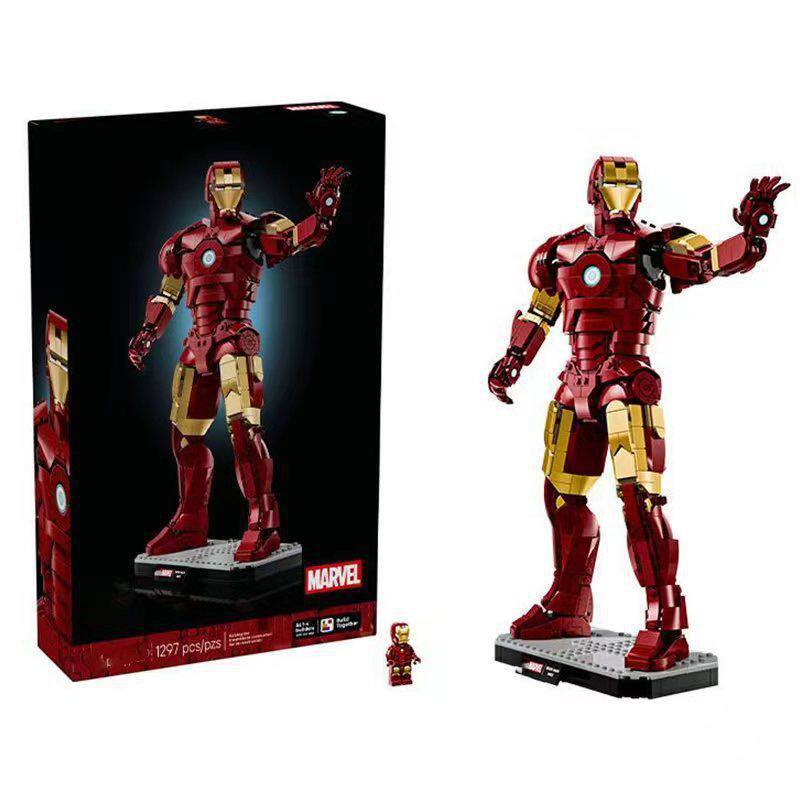 Cross-Border Compatible Lego Super Heroes Series 76344 Iron Man Mark3 Boys' Building Block Toys for Children