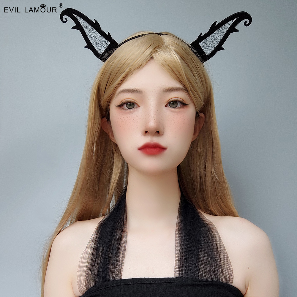 Halloween Animal Horn Headband Black Demon Horn Death Headband Disco Bar Festival Headwear FG-69-1