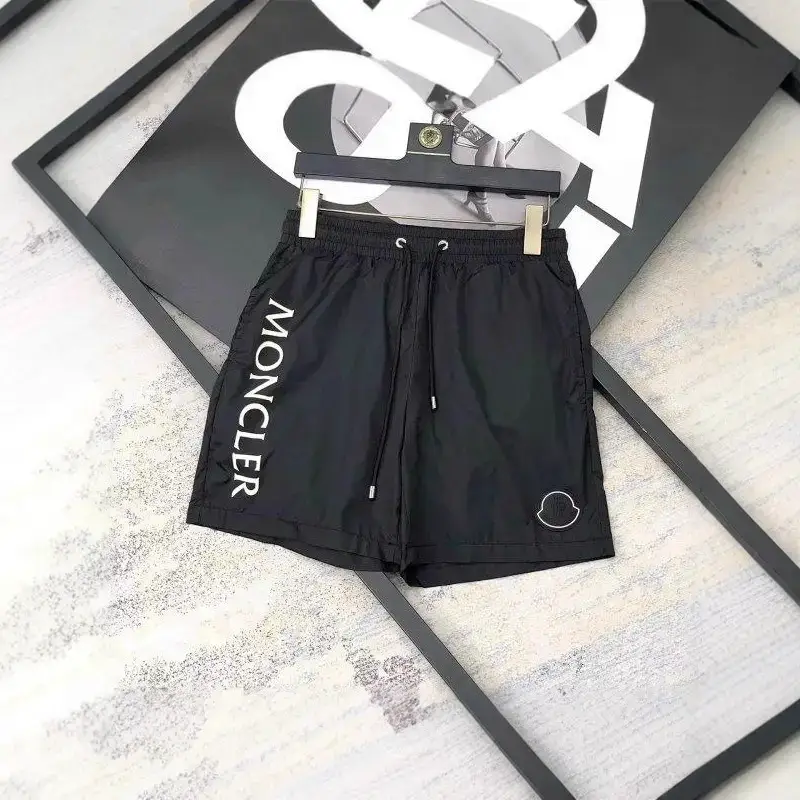 Moncler Men's Black Logo Swim Shorts