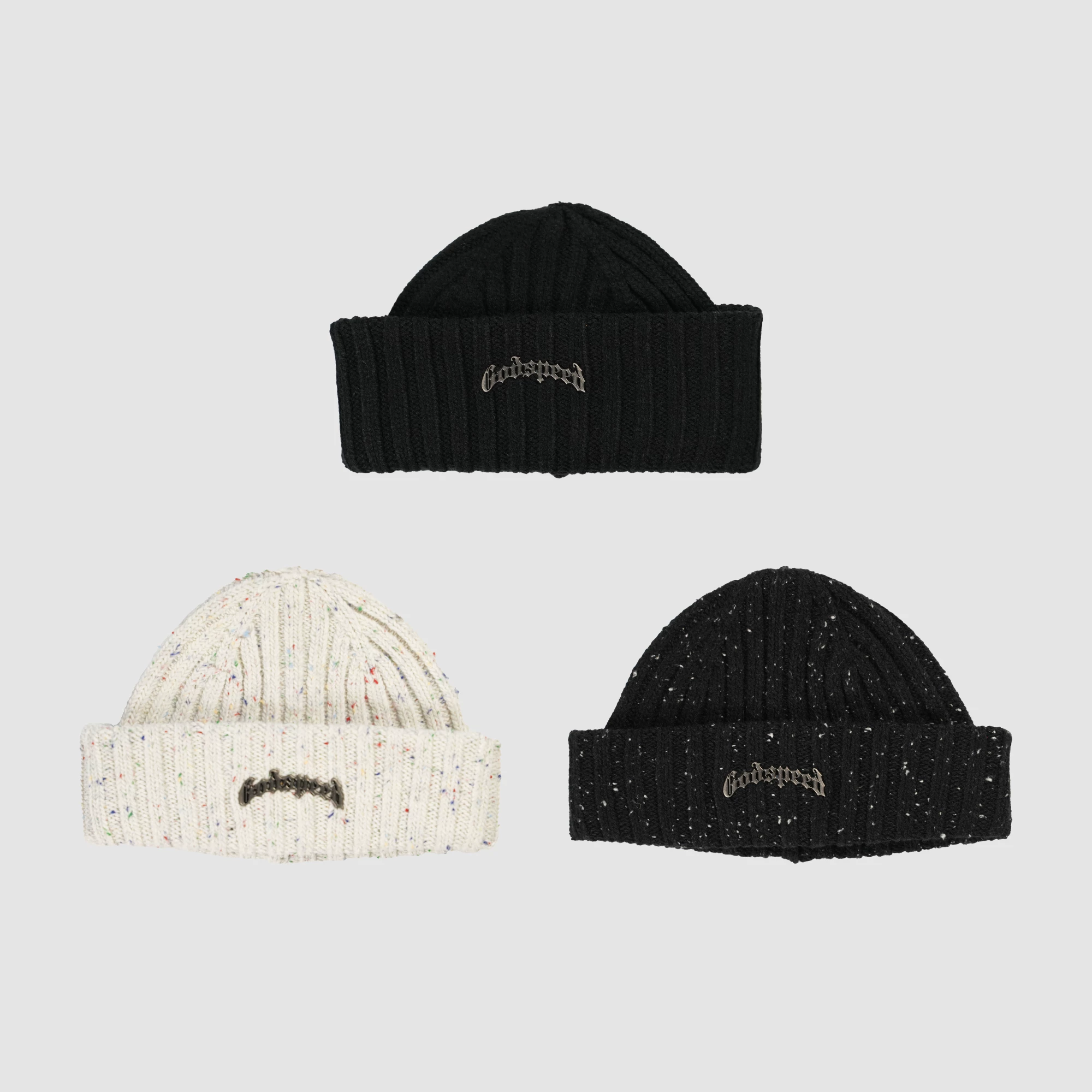Spot Gold SPEED Autumn/Winter Metal Short Knitted Yarn Color Dot Cold Hat American Trendy Brand Hip Hop DRILL