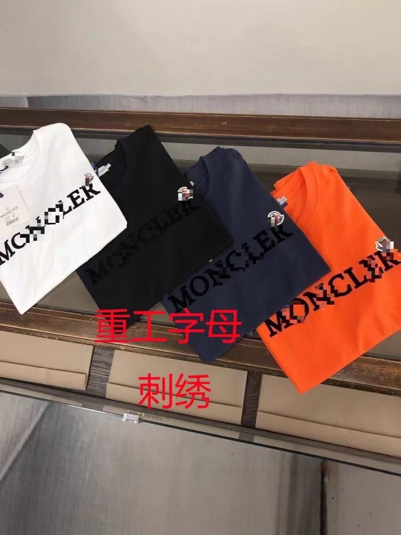 2025新款夏季情侣短袖百搭徽章刺绣字母男女舒适透气休闲圆领T恤