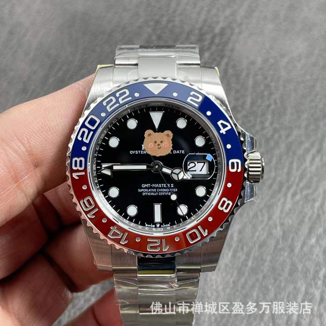 Greenwich GD Factory Red and Blue Coke Circle Inter Rice Circle Sprite Circle Luminous Ceramic Circle Mechanical Watch Business Men QC 写真 1688 Qualit.ly
