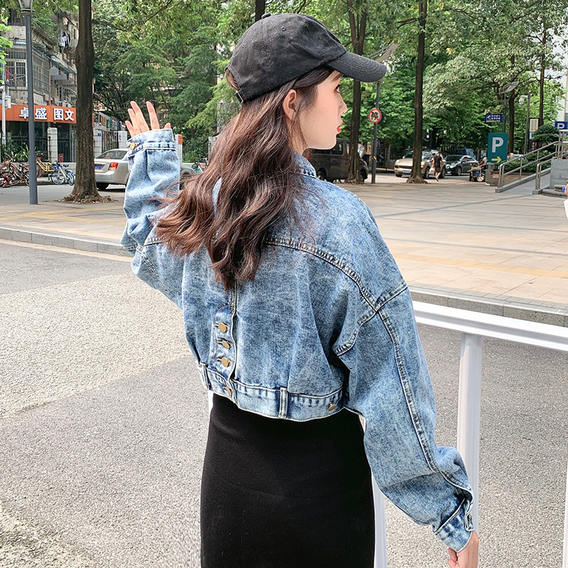 Short Loose Denim Jacket for Women 2025 New Spring and Autum Korean Style Long-Sleeved Bf Harajuku Style Jacket Popular Top