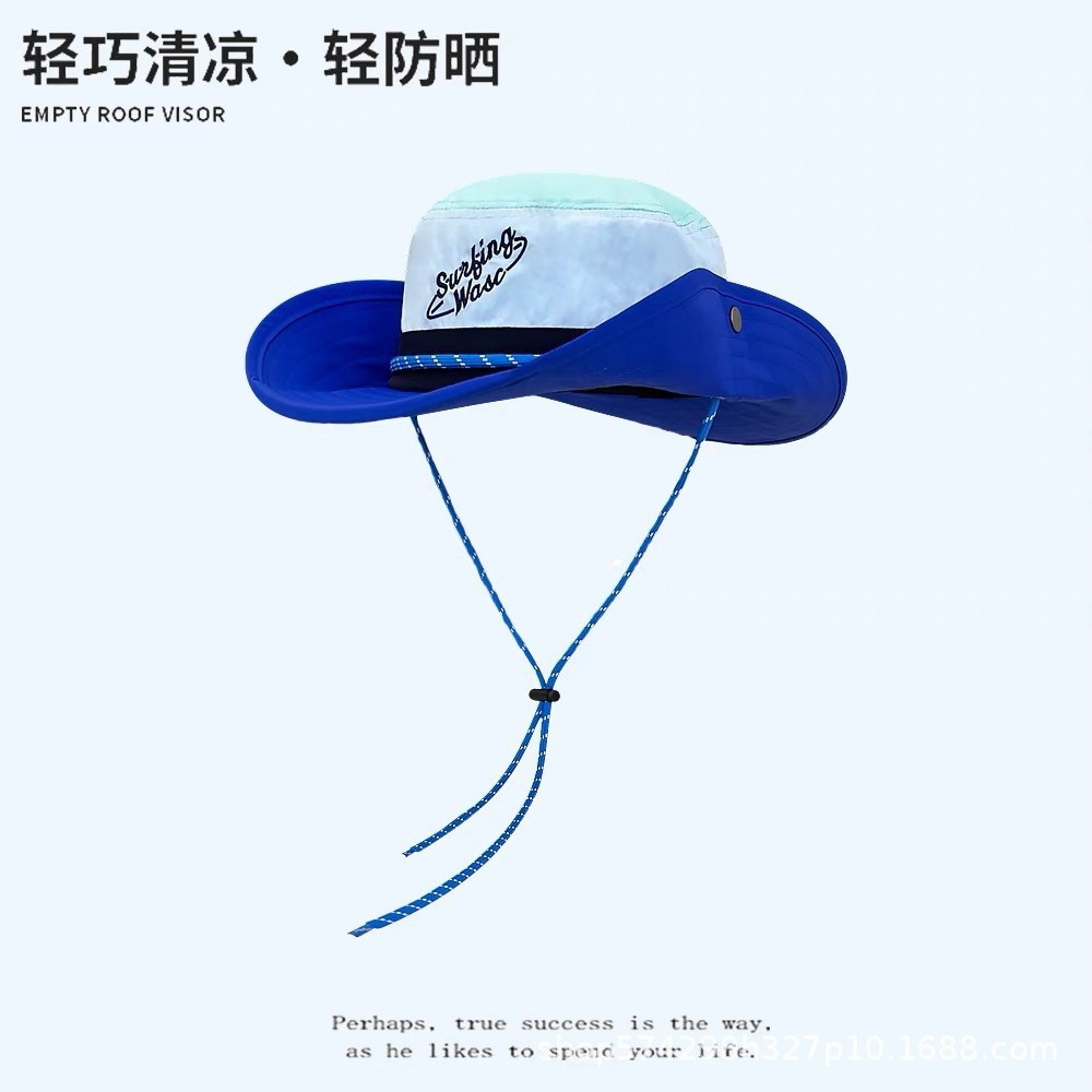 Hat Foreign Trade Cross-Border Amazon Female Internet Celebrity Climbing Color-Blocked Fisherman Hat Patchwork Summer Outdoor Western Dopamine Trend