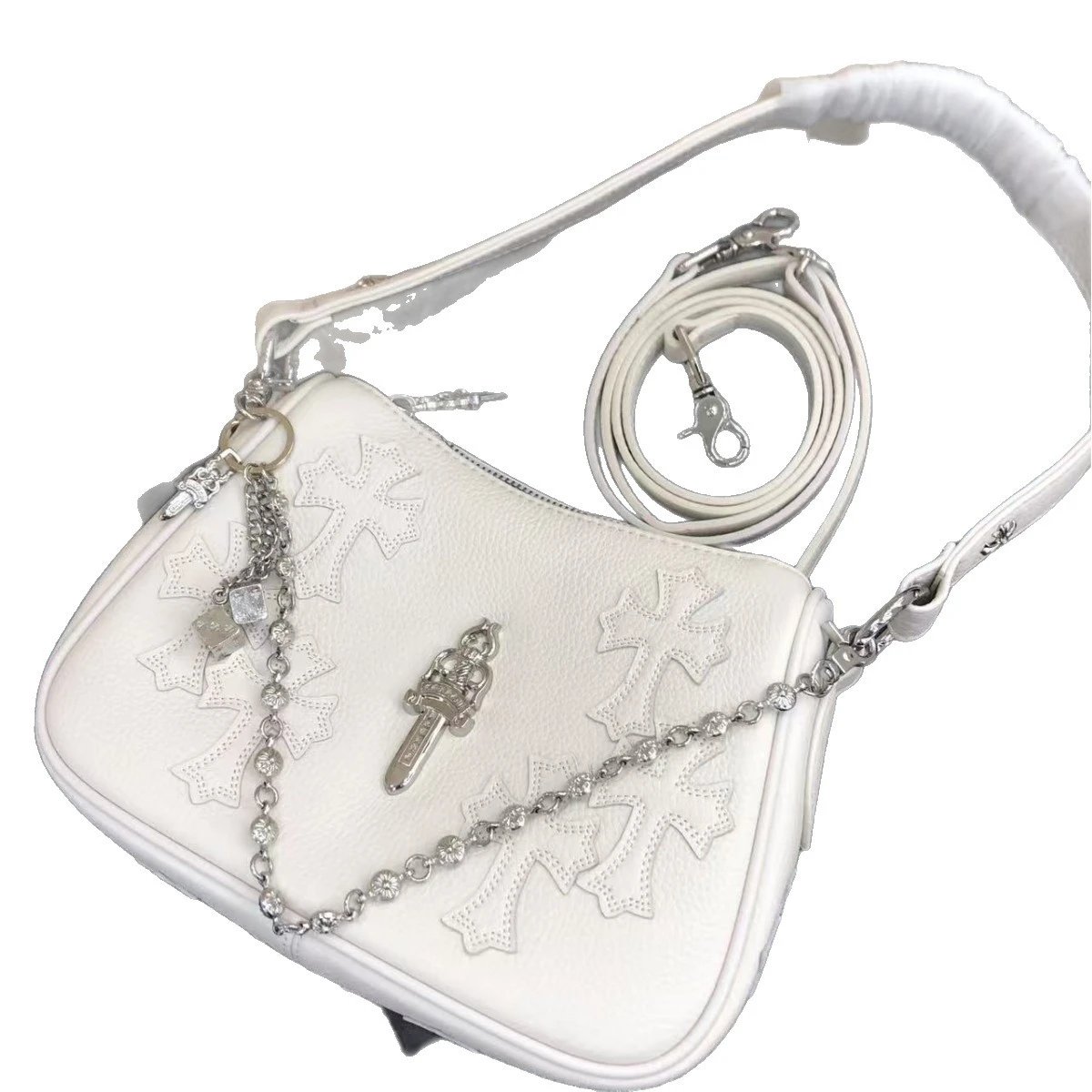 Chrome Hearts White Shoulder Bag