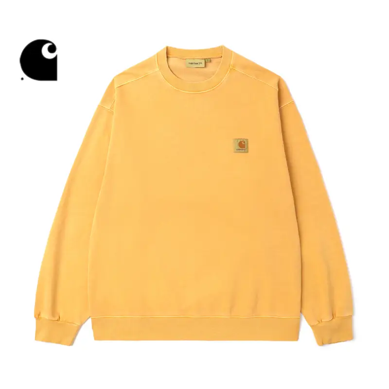 Carhartt Wip Sweatshirt Men's Spring Classic Logo Label Special Dyed Washed Wide Version Round Neck Carhartt