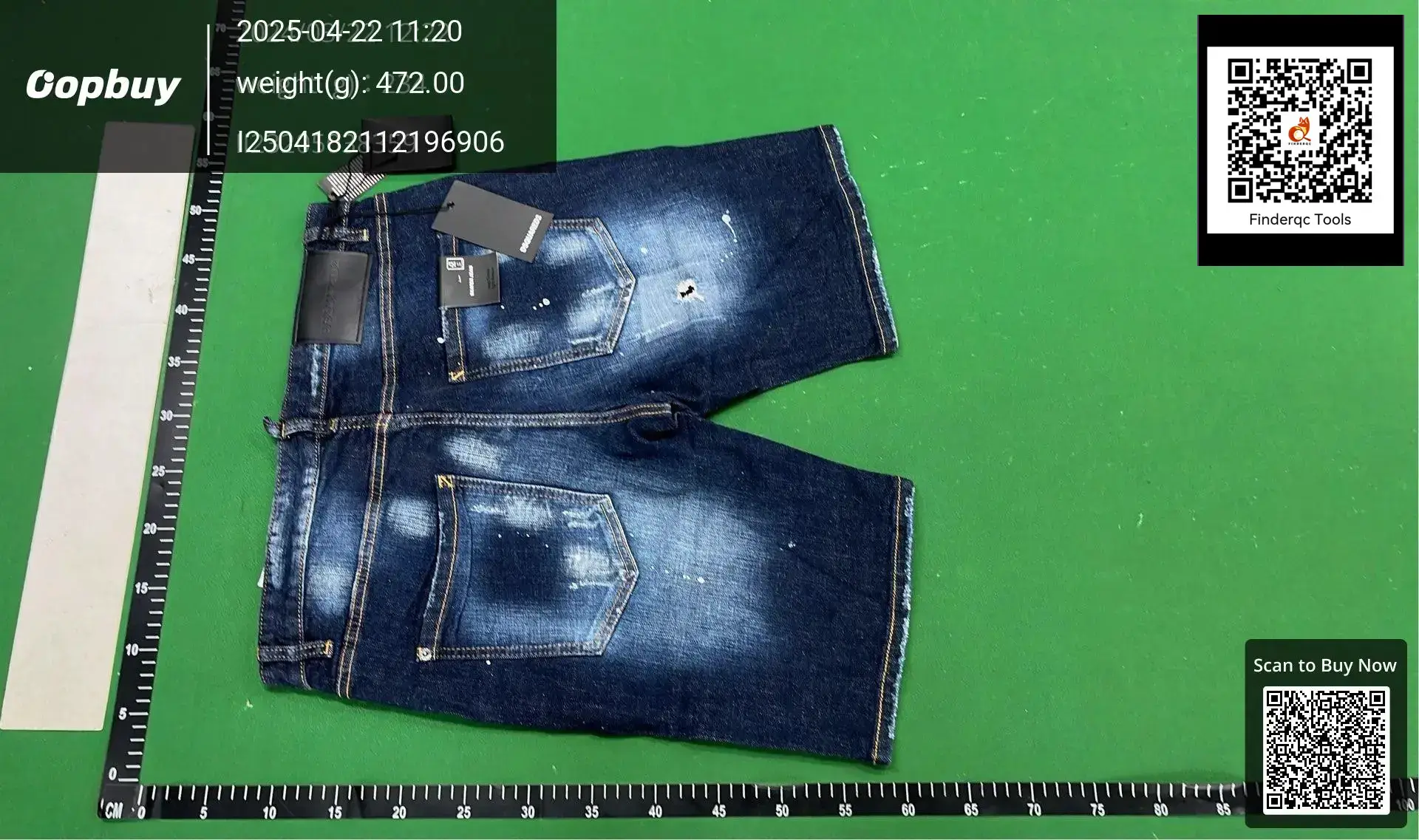 9835-1 letter printing Denim shorts D2 fashion brand jeans cross-border Men's ripped shorts Denim middle pants