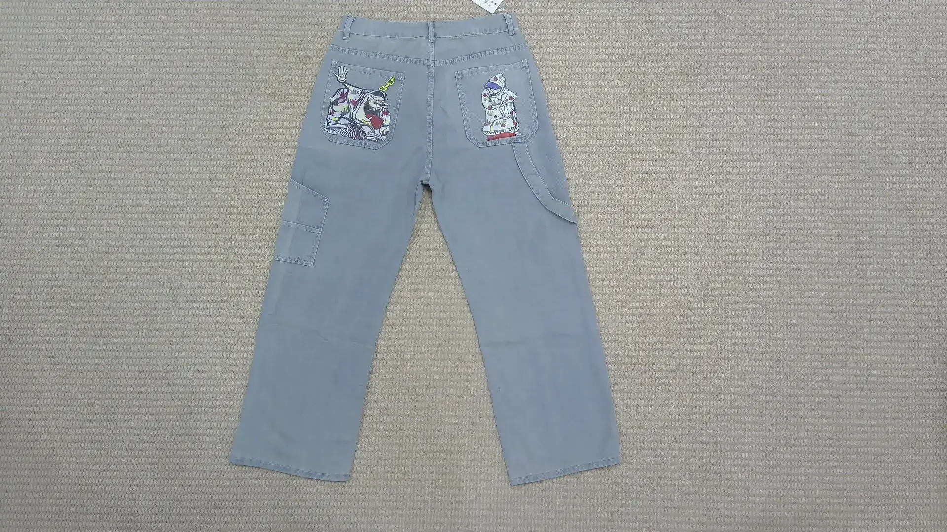 Spring New Y2k American High Street Gradient Loose Straight Jeans, Versatile Trendy Brand Jeans for Men and Women