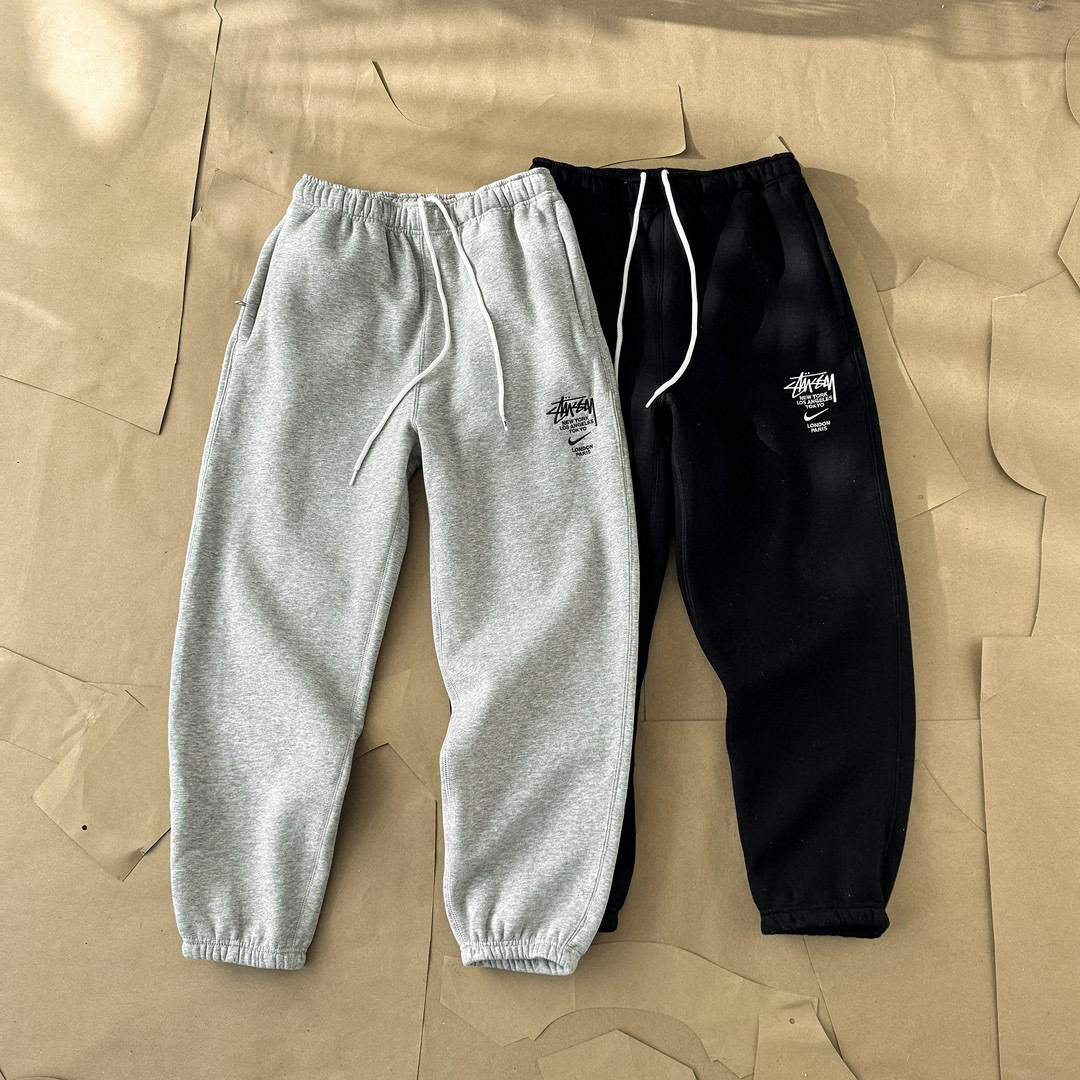 Nkxstty Collaboration Retro Fairy Solid Color Logo Embroidery Fleece Thickened Brushed Jogger Sweatpants Couple Pants QC-foto från 1688 på Qualit.ly