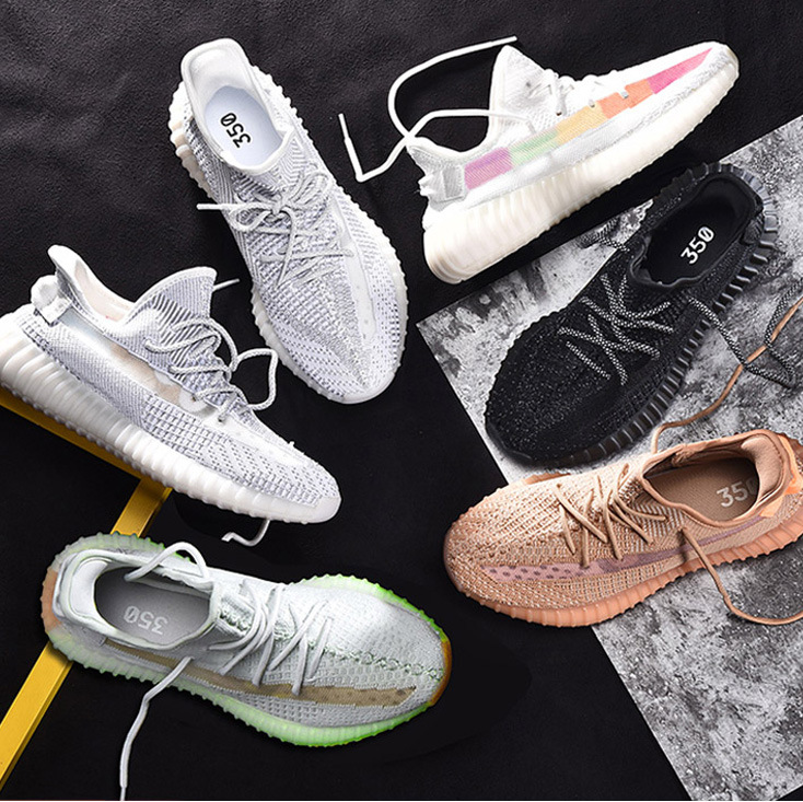 Coconut Shoes Men's 350V2 Gympani White Angel Reflective Leisure Sports Running Shoes Men's New Grey Orange Tail Light Sea Salt Foto QC de 1688 na Qualit.ly
