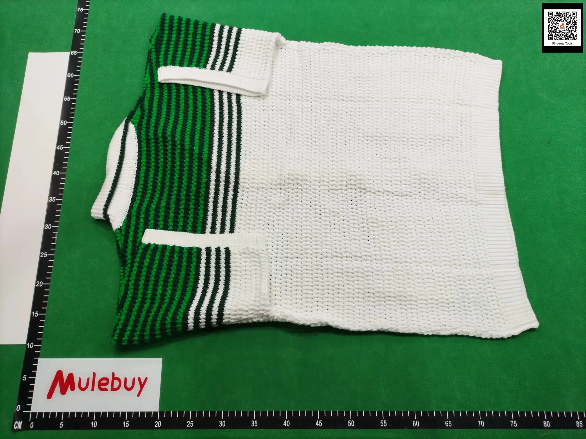 Casablanca 24Ss Green and White Color Matching Pure Handwoven Vacation Hawaiian Short Sleeves Cardigan Sweater