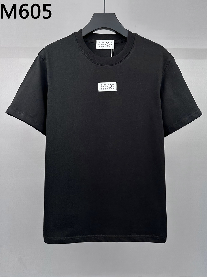 Micro Wide Loose Mason New Margiela M605 Letter Printed Short-Sleeved T-Shirt Men's Round Neck Top Cross-Border t