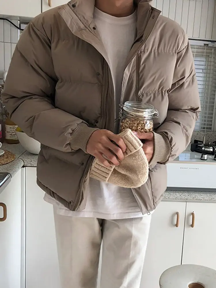 Mrcyc Men's Winter Loose Cotton Jacket Casual Padded Coat Korean Style Trendy ins Hong Kong Style Thickened Cotton Jacket