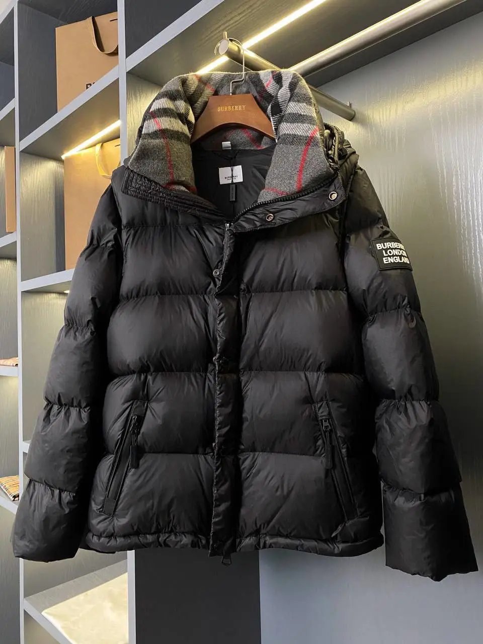 Burb*e**y冬季新款可拆式衣袖连帽羽绒服外套 Foto QC de WEIDIAN na Qualit.ly