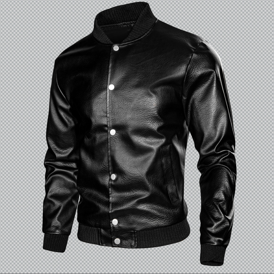 Spring and Autumn New Style Men's Leather Jacket, Trendy and Stylish British Retro Baseball Collar Casual Motorcycle Leather Jacket for Men