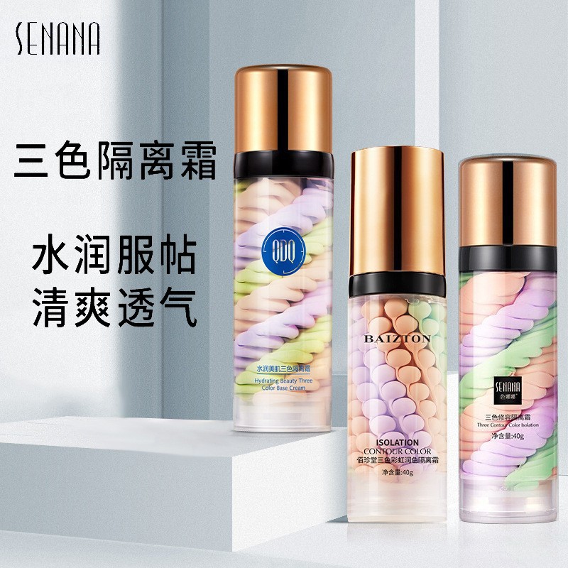 Color Nana three-color repair cream before makeup isolation repair protection beauty color bird shit isolation cream wholesale