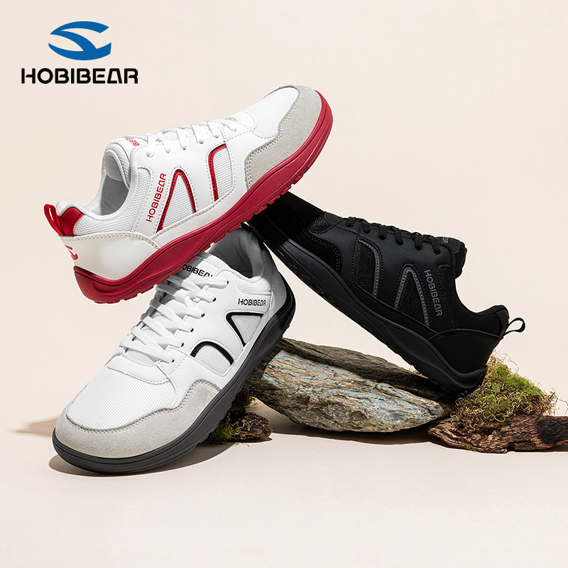 Hobibear Spring and Autumn Lace-Up Wide-Toe Casual Shoes, Unisex Daily Commuting Light Hiking Sneakers