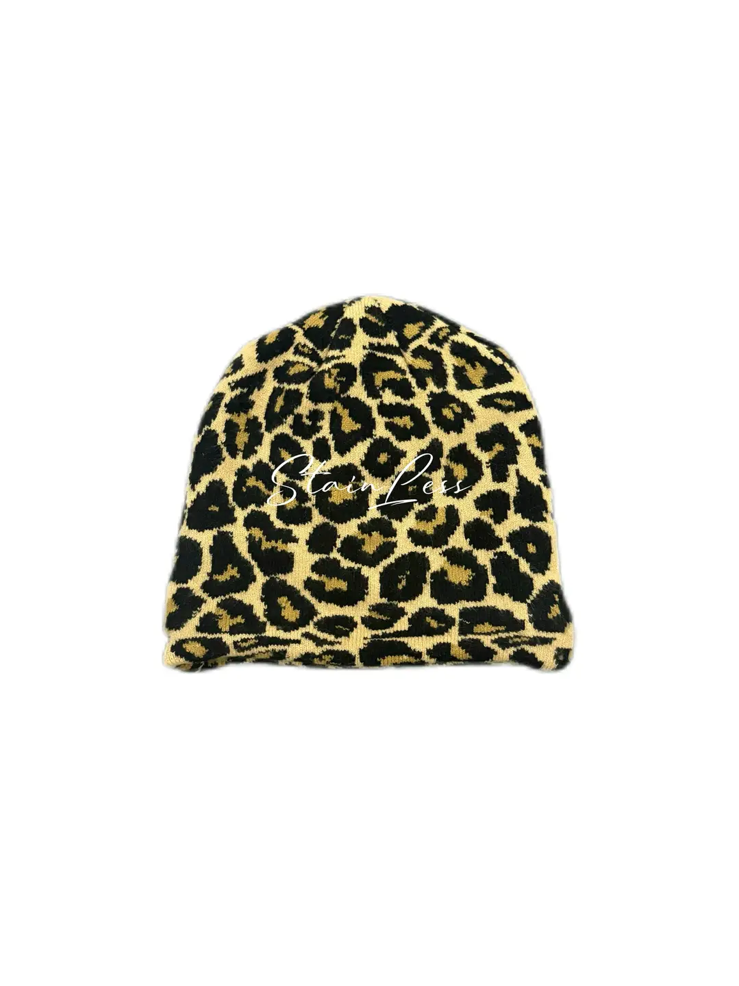 StainLess 25ss leopard print knit contrasting pure cotton heavyweight cold hat Martin CORTIS same style hat
