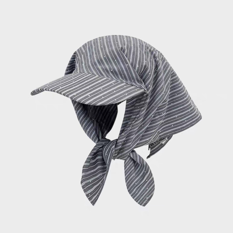 Korean Striped Retro Headscarf Hat for Men and Women, Spring and Summer Sun Protection Triangle Scarf, Duck Cap, Outdoor Hip-Hop Baotou Hat