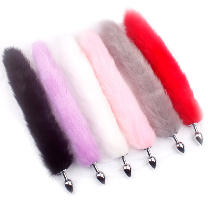 Sex toys artificial fur female utensils metal anal plug fox tail flirting toys play a generation of hair