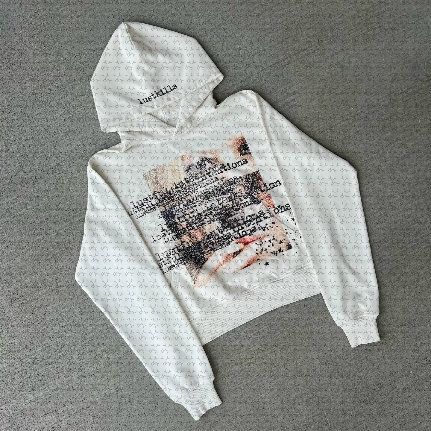 European and American Ins cross-border personalized dark print thick cotton T long sleeved pullover hoodie retro jacket street trend