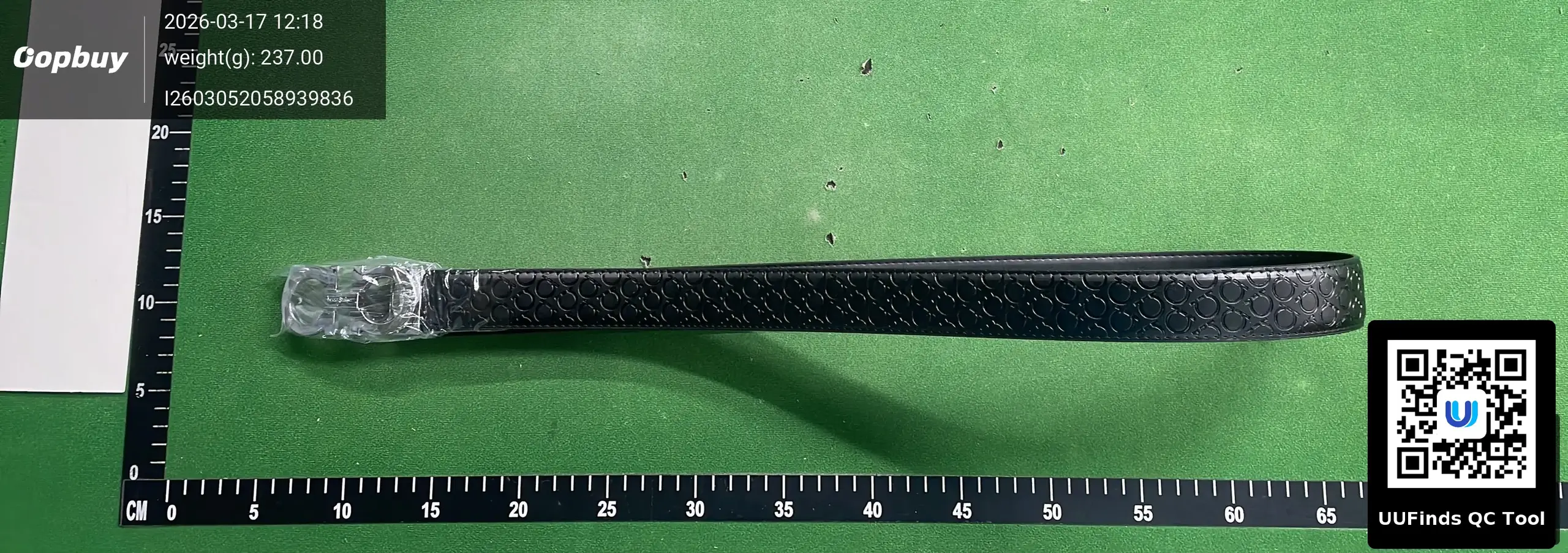 Salvatore Ferragamo Gancini Embossed Black Leather Belt