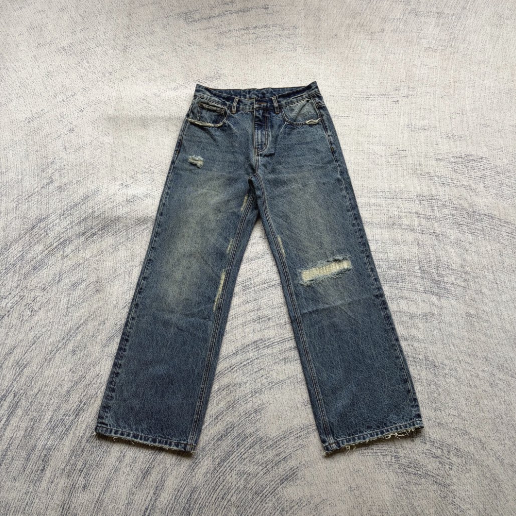 Fyredwrld American Retro Ripped Jeans `Washed Blue V2` Foto QC de TAOBAO na Qualit.ly
