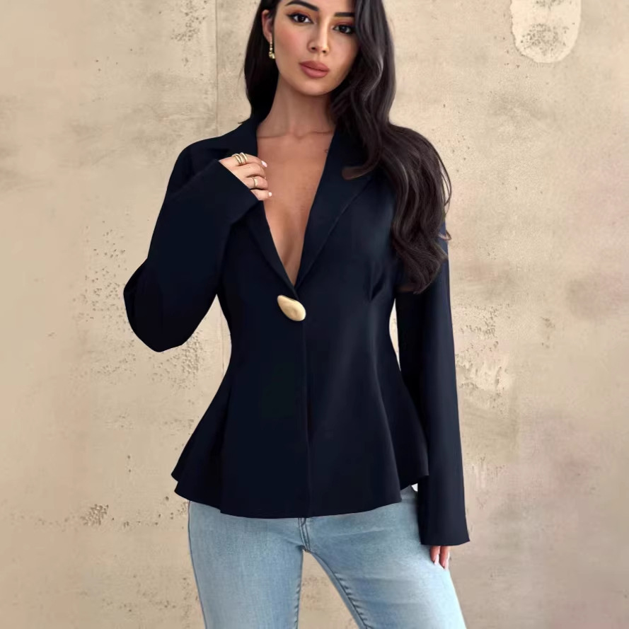 European and American Style Blazer 2026 New Model Cross-Border Amazon Foreign Trade Fashion Elegant Slim-Fit Cardigan Women's Top
