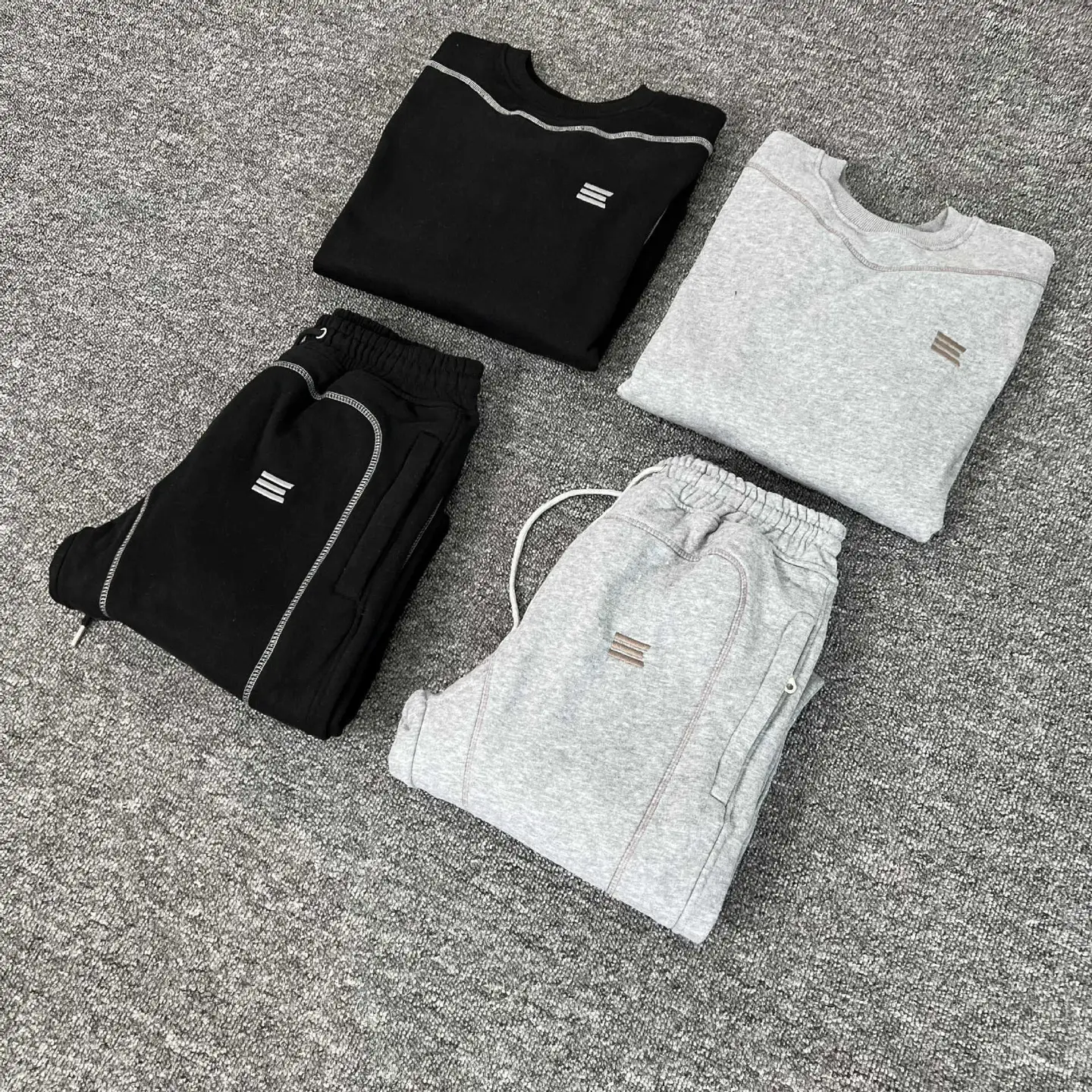 Niche Business Attire New High-Quality Trendy Round Neck Embroidered Sweatshirt and Sweatpants Sports Suit Trendy
