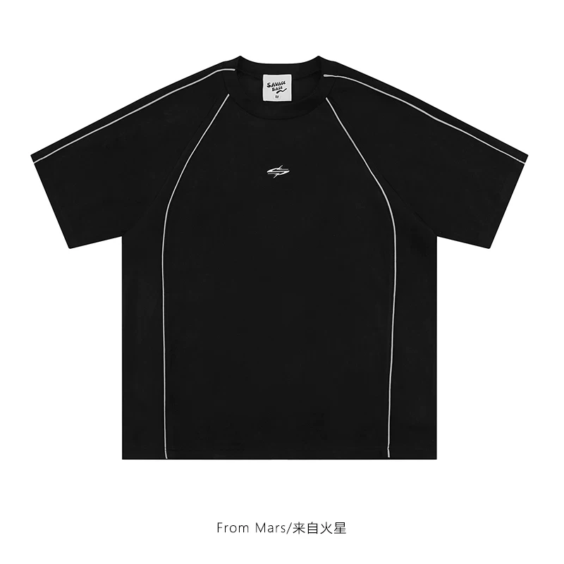 From Mars, no longer looking back at high street round neck design, trendy, cool, loose, versatile, casual 𫔮 men's and women's short sleeved T-shirts
