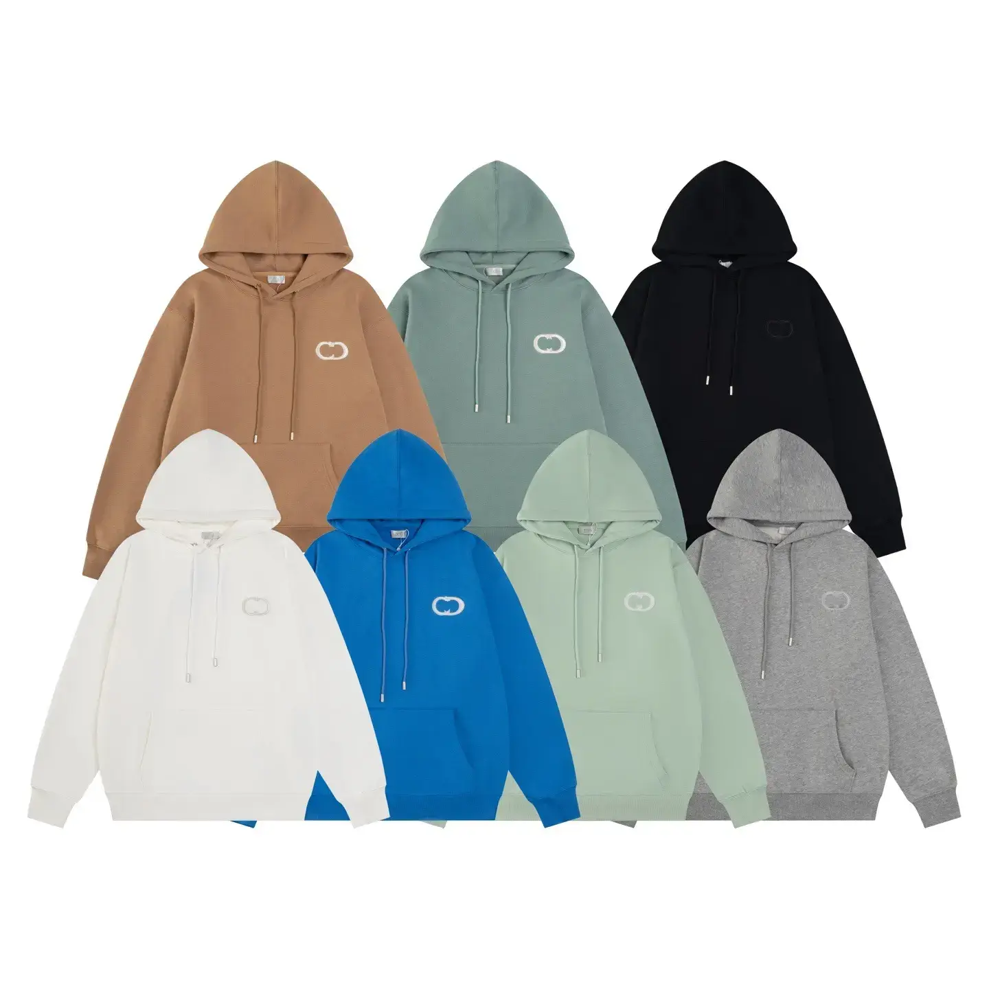 High version DO home 2024 autumn and winter new CD embroidery casual round neck long sleeve pullover hooded sweater men's and women's