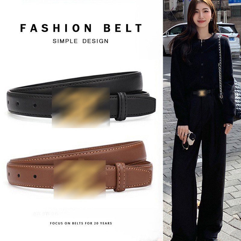 Arc De Triomphe Belt for Women, Genuine Leather, Versatile, Fashionable, Business-Style, High-End Leather Belt, Decorative for Dress Pants and Jeans, Black