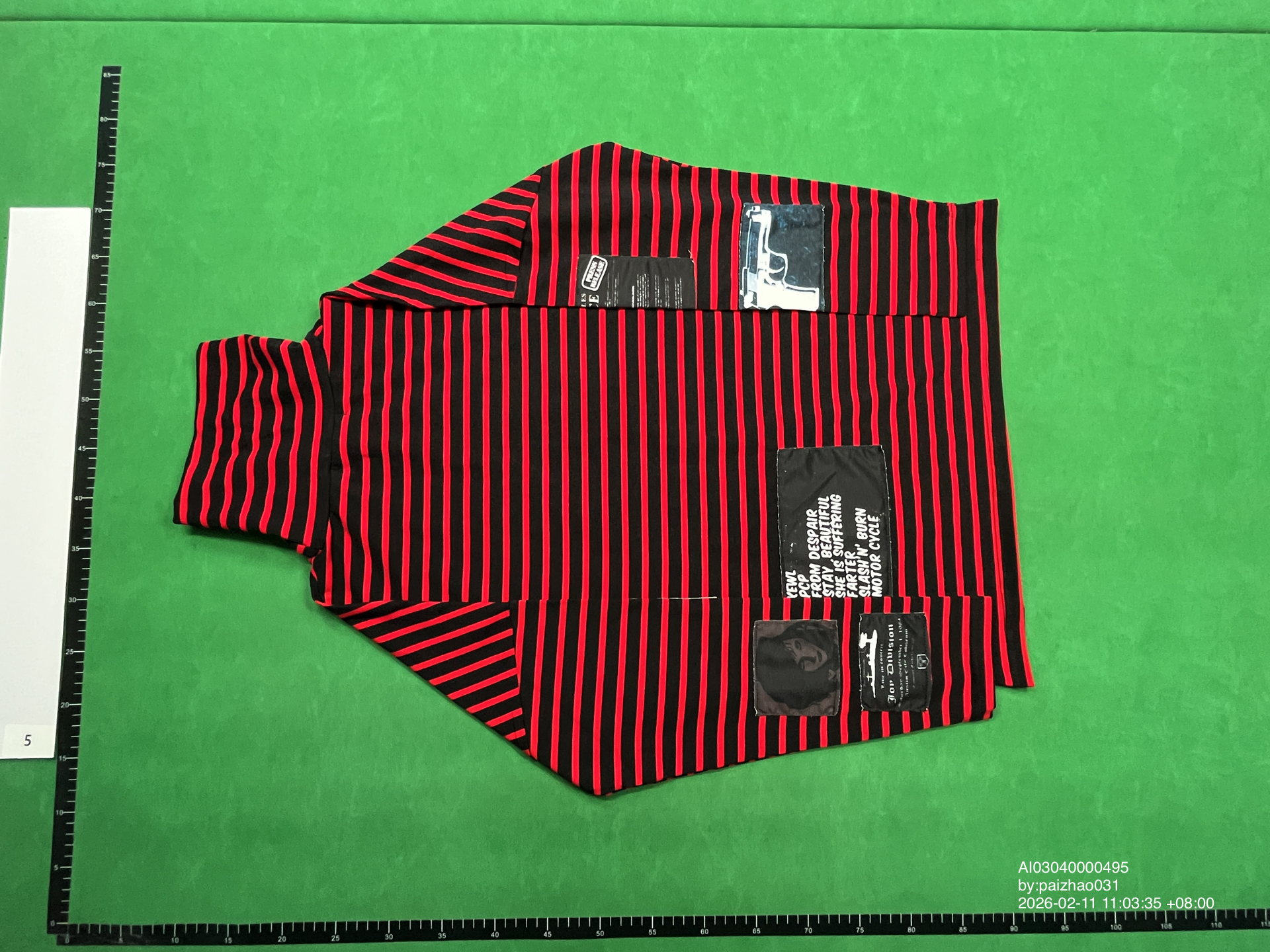 Raf Autumn and Winter Patchwork High-Neck Base Shirt, Same Style as Simon's G-Dragon, Loose Fit, Striped Long-Sleeve T-Shirt for Men — QC-foto 3