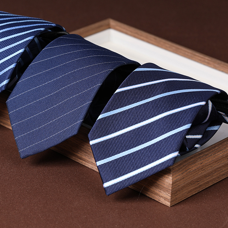 Lazy Men's and Women's Red Zip Tie for Lazy Men's and Women's Business Dress Wedding Korean Striped Tie