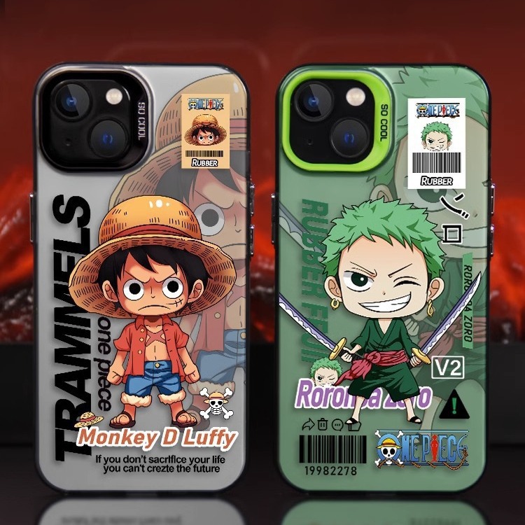 Double-Layer Imd Cartoon Zoro Phone Case Suitable for iPhone 17 Pro, Apple 16, Anti-Drop for 15/14 Plus, Color Silver